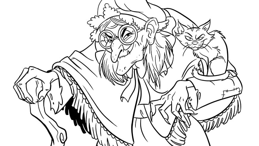 Ausmalbild Von Der Hexe Fur Efteling Kids