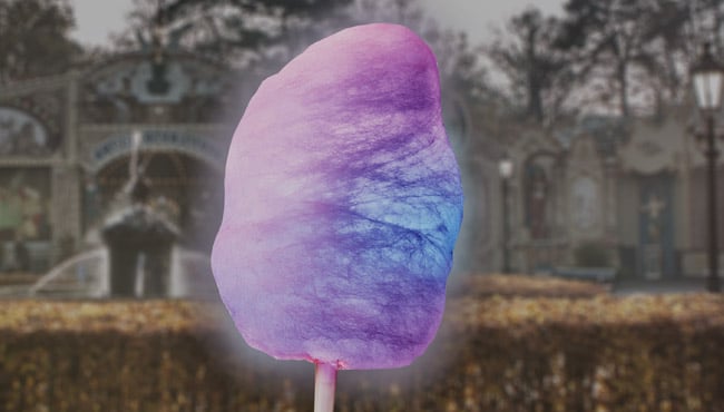 Glitter suikerspin op een magisch stokje