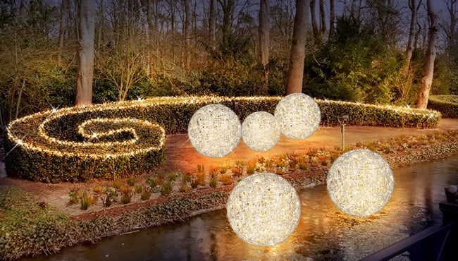 Winterse sfeerverlichting op de Pardoes Promenade.