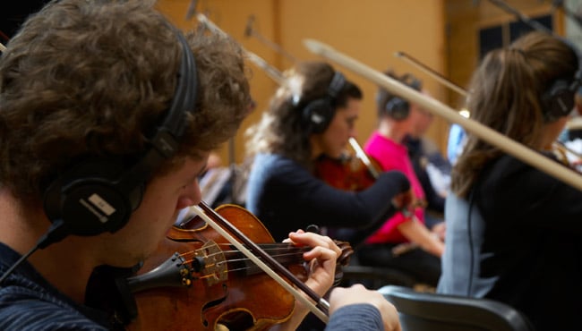 close-up van het orkest