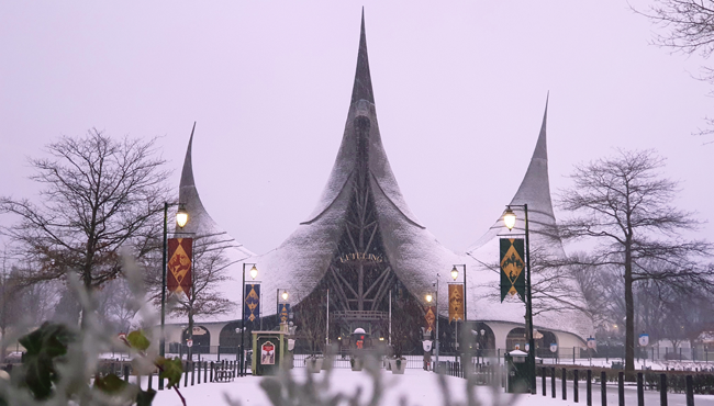 Huis van de Vijf Zintuigen in de sneeuw