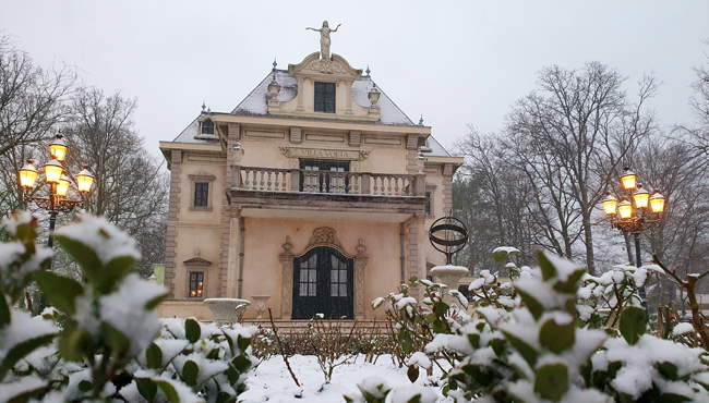 Villa Volta in de sneeuw