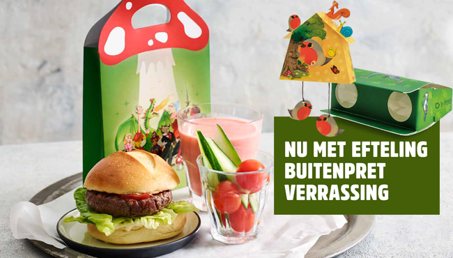 Nieuw thema Buitenpret met speciale verrassingen bij het Kindersmulmenu.