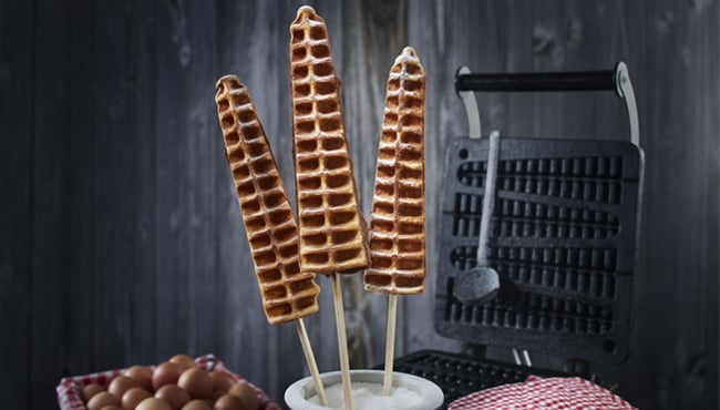 Wafel op een stokje