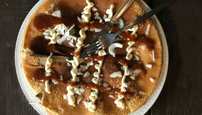 Hartige pannenkoek van het seizoen