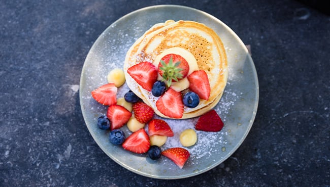 American pancakes die je kunt bestellen bij Polles Keuken in de Efteling.