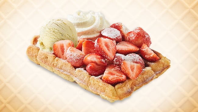 Zomerspecial wafel met aardbeien