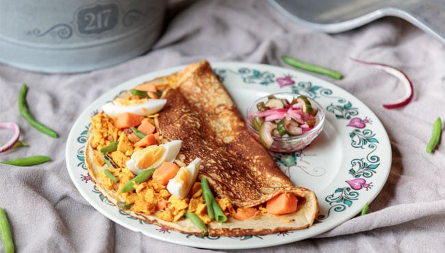 Pannenkoek roti kip