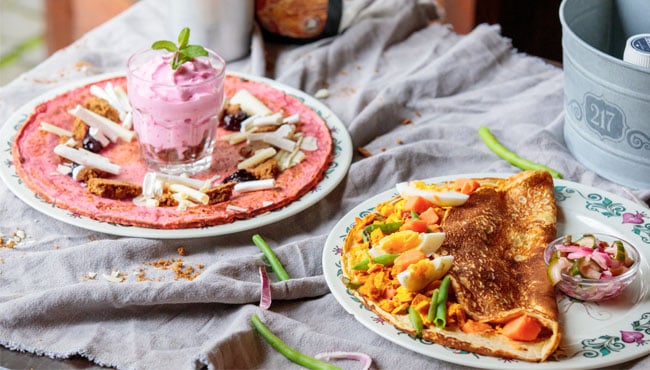 Twee pannenkoeken