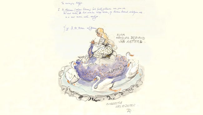 De originele tekening van Anton Pieck van Elisa