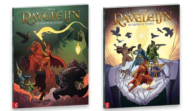 De covers van de stripboeken van Raveleijn.