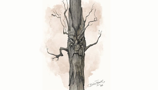 Schets babbelboom Kniesoor