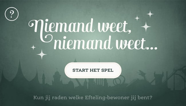 Niemand weet, niemand weet app intropagina