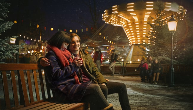 winter efteling in de avond