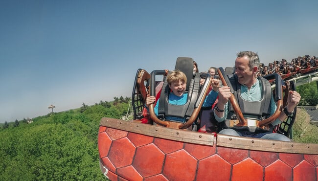 Vader en zoon in de Python gefilmd met een GoPro