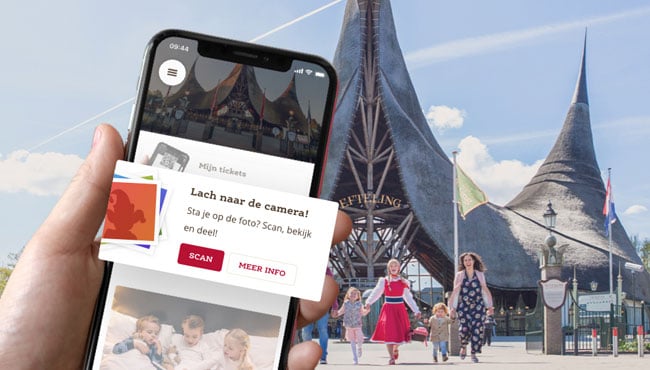 Digi-Fotopas in de Efteling-app.