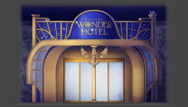 Impressie van de ingang van het Efteling Wonder Hotel.