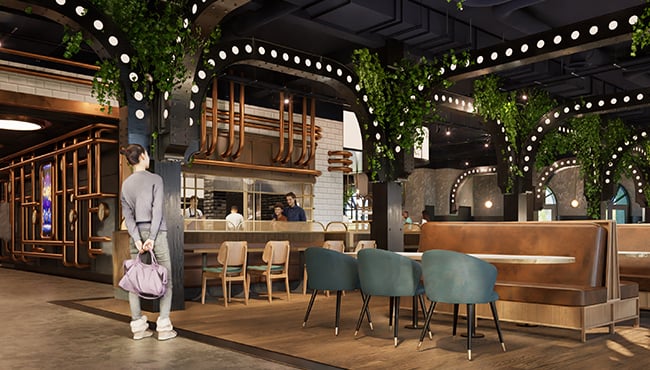 Impressie van de bar in Restaurant Saga van het Efteling Wonder Hotel.