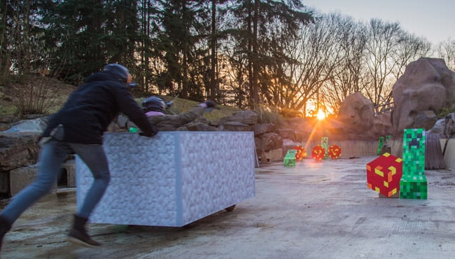 Masters of Minecraft racen door de Piranha bak