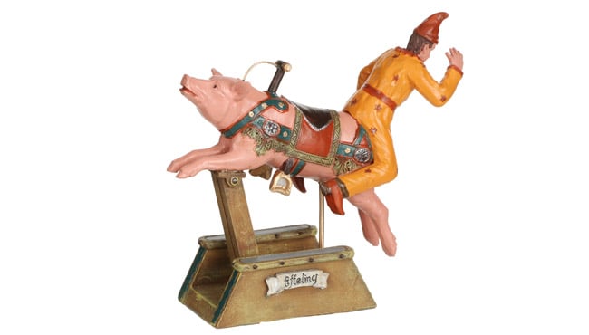 Efteling miniaturen 2019: Varken met man uit Efteling-carrousel