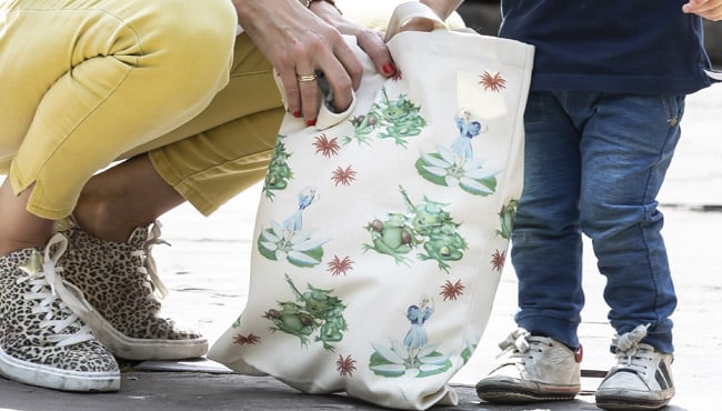 Stoffen tas met Indische Waterlelies print