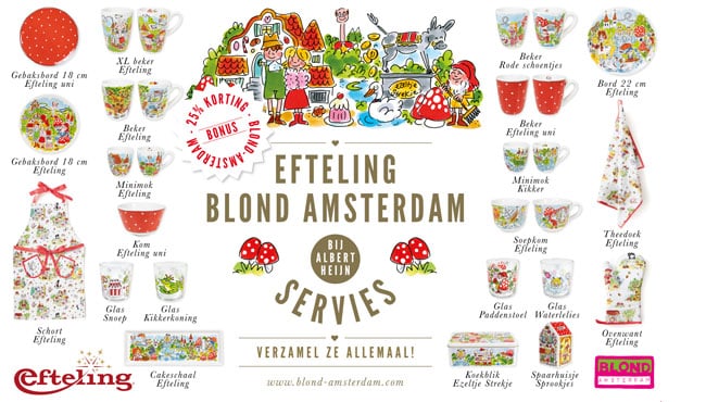 nieuwe collectie efteling servies van blond amsterdam, van bekers tot mokken en ovenwant tot koekblik