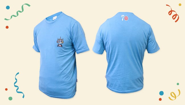 Nieuwe Efteling jubileum souvenirs tshirt blauw