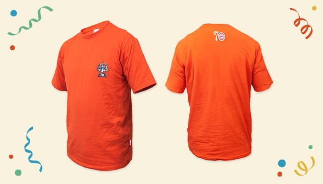 Nieuwe Efteling jubileum souvenirs tshirt oranje
