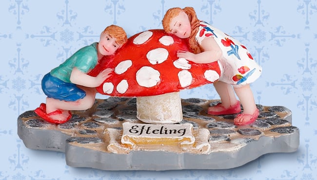 Kinderen luisteren naar de muziek van de paddenstoel