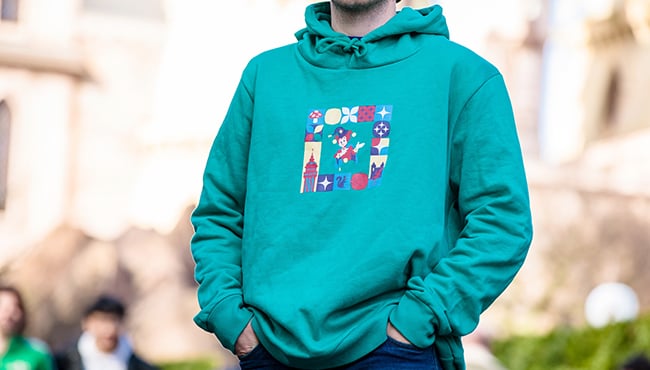 blauwgroene hoodie