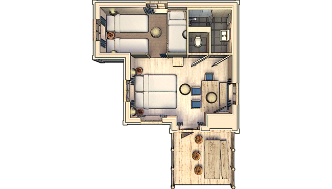 Plattegrond 6-persoons themakamer Boomzicht