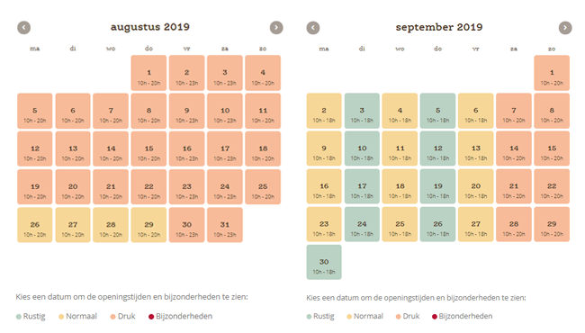 De druktekalender van de Efteling