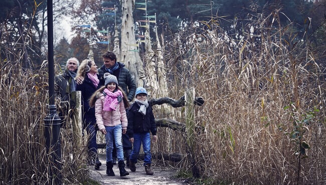 Familie op de brug in Bosrijk