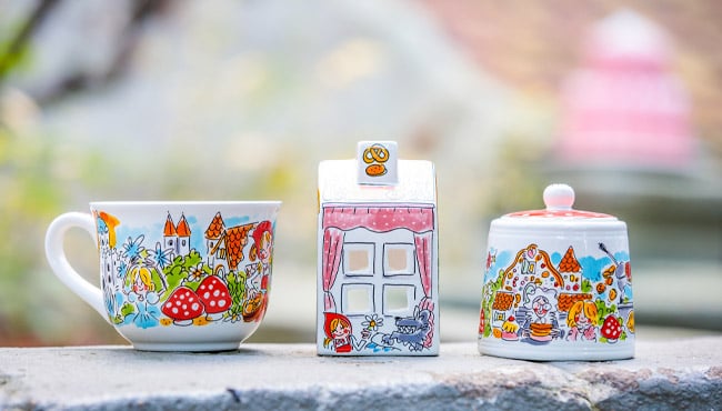 De nieuwe soepkom, theelicht huisje en suikerpot uit de Efteling Blond Amsterdam collectie.