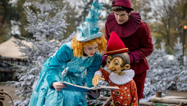 Kunnen Pinokkio en Fay de Fee het laten sneeuwen op de Warme Winter Weide