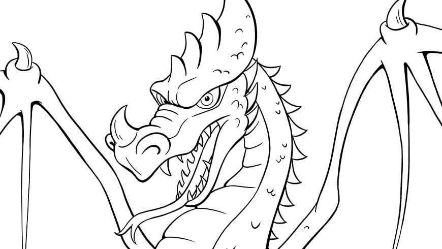 Kleurplaat van Draak - Efteling Kids